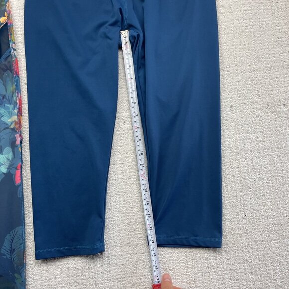 Lot x2 Surin Sport Leggings Athletic Gym / Yoga Floral AOP Tropical Women Sz M - Picture 11 of 16